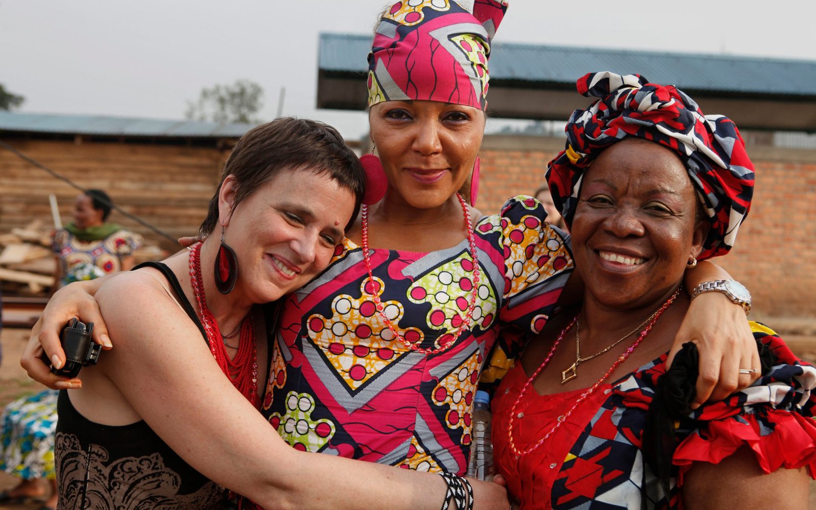 Eve Ensler, Christine Schuler Deschryver, and a friend.